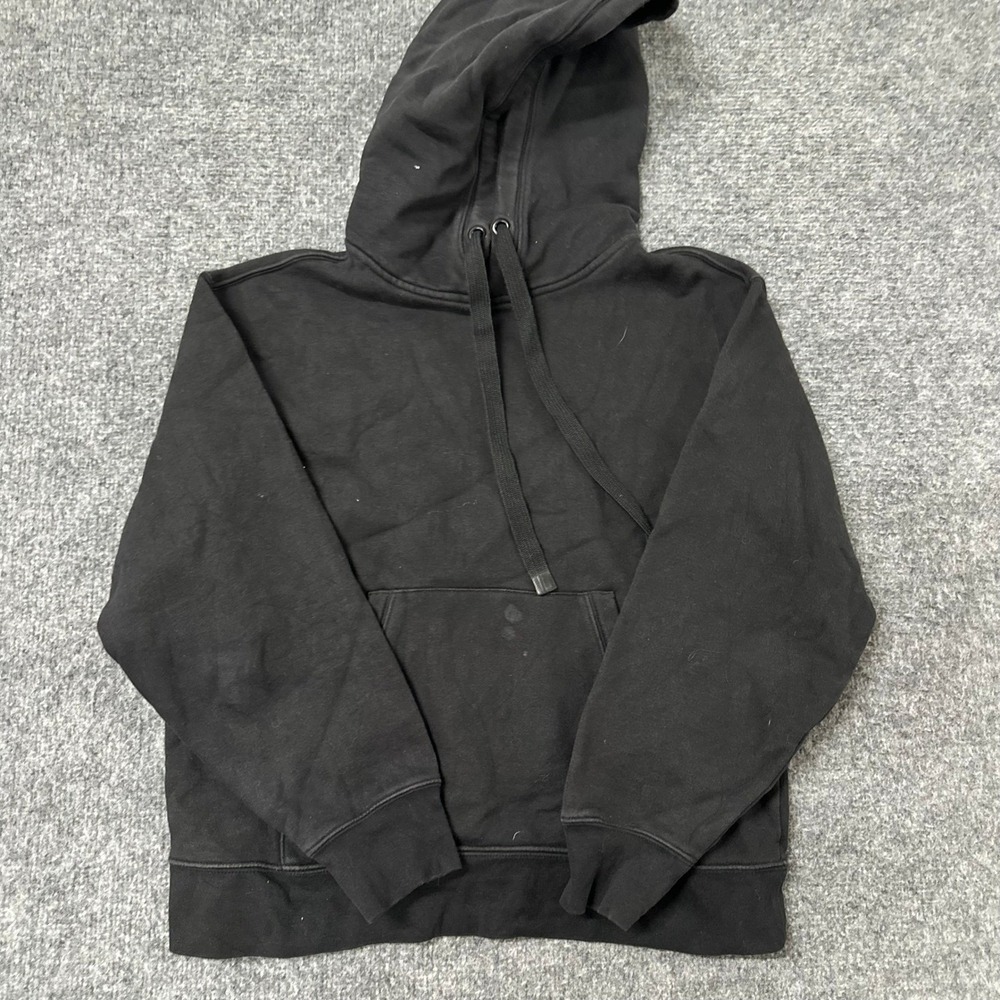 Athleta Hoodie Womens Size S Black Long Sleeve Cotton Blend Pocket Casual Stain